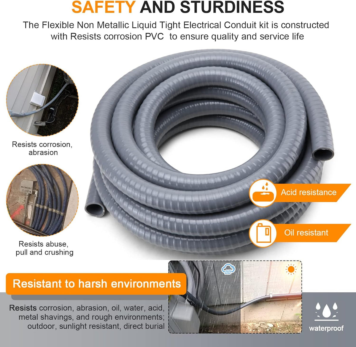 1 in. Dia 25ft Liquid-Tight Non Metallic Conduit Kit Pack of 2 V307