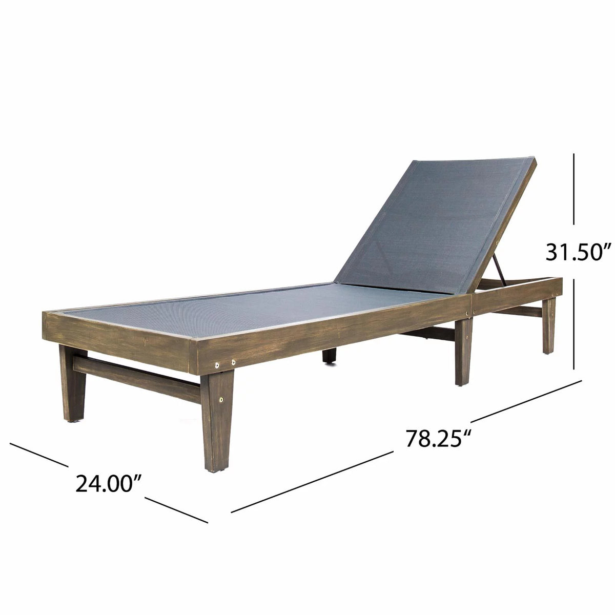 Acacia Wood and Mesh Chaise Lounge X520