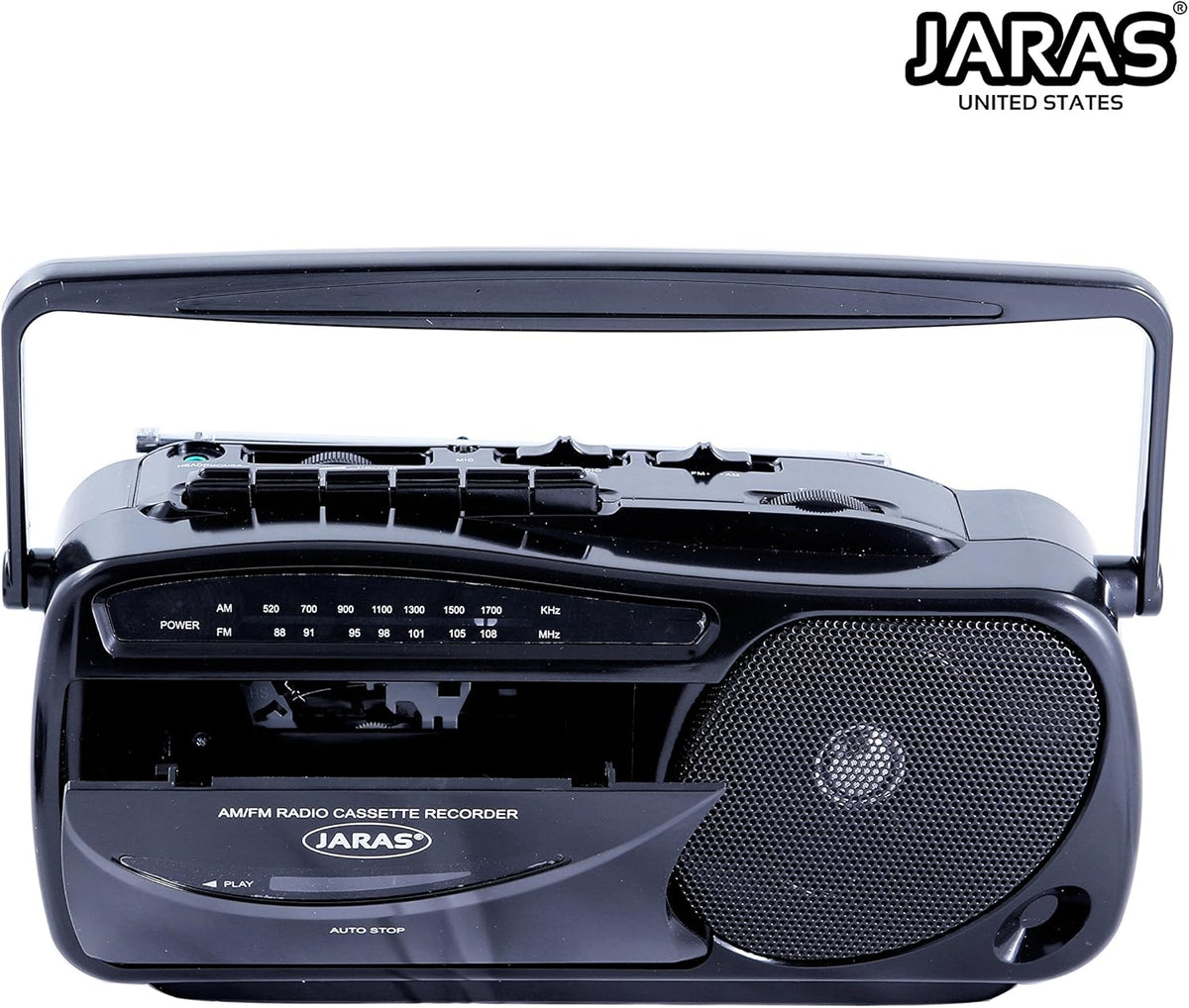 Portable Boombox Tape Cassette Player Recorder with AM/FM Radio Stereo Speakers V299314