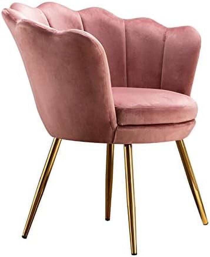 Cream White Velvet Shell Shaped Accent Chair H1037