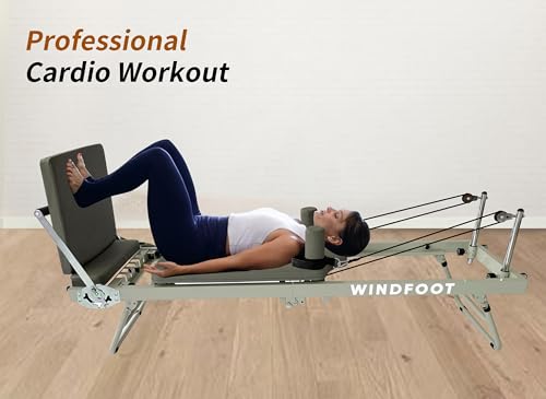 Foldable Pilates Reformer Machine with Springs & Cords X57420