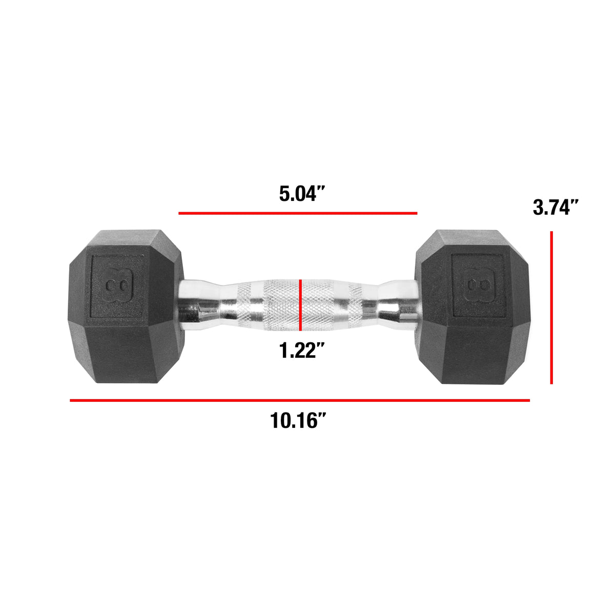 10lb Coated Rubber Hex Dumbbell Pair M551355