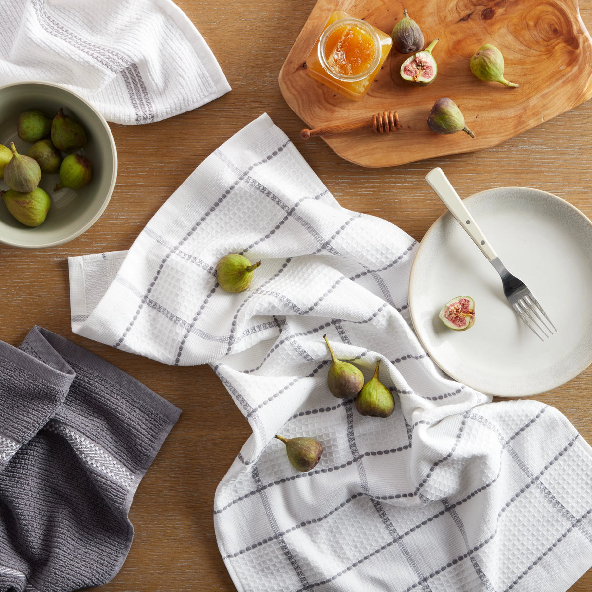 Grey Waffle Kitchen Towel Set 6-Pack T496156