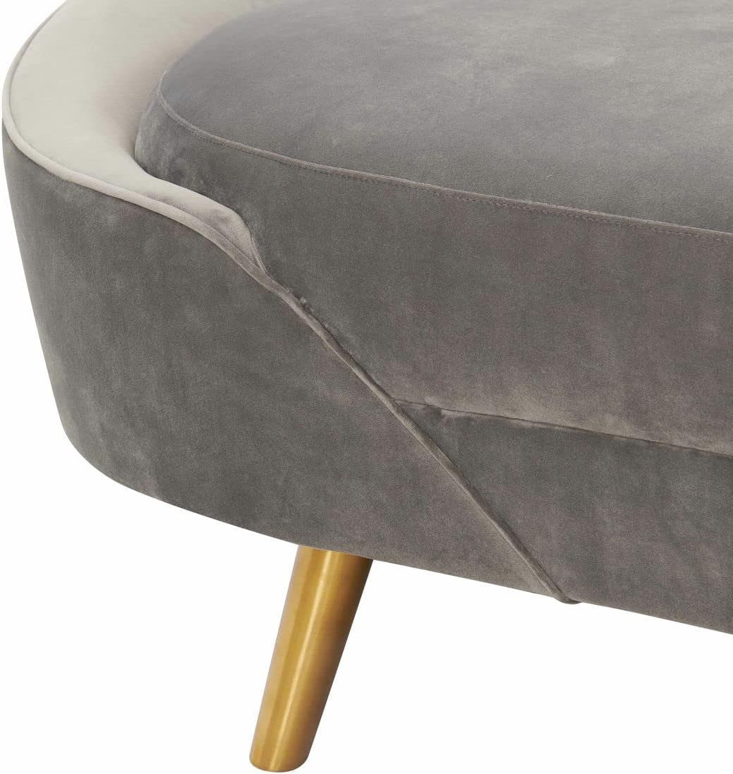 Gray Velvet Upholstered Sofa T7195