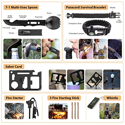 250Pcs Survival First Aid Kit with Molle Bag and Emergency Tent F4152