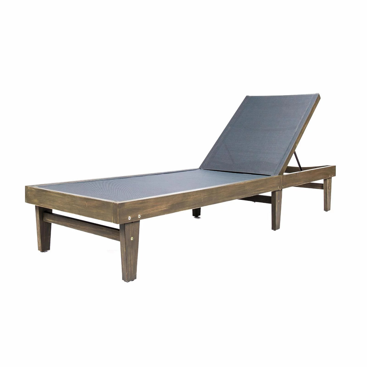 Acacia Wood and Mesh Chaise Lounge X520