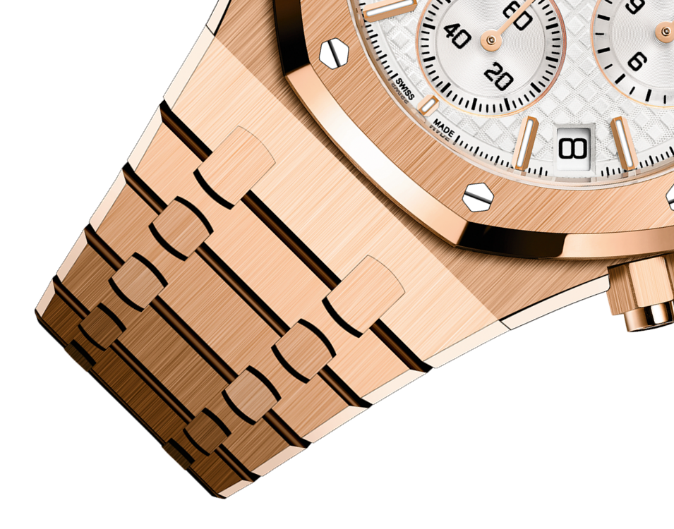 Pink Gold Silver-Toned Dial Chronograph 41mm M821375