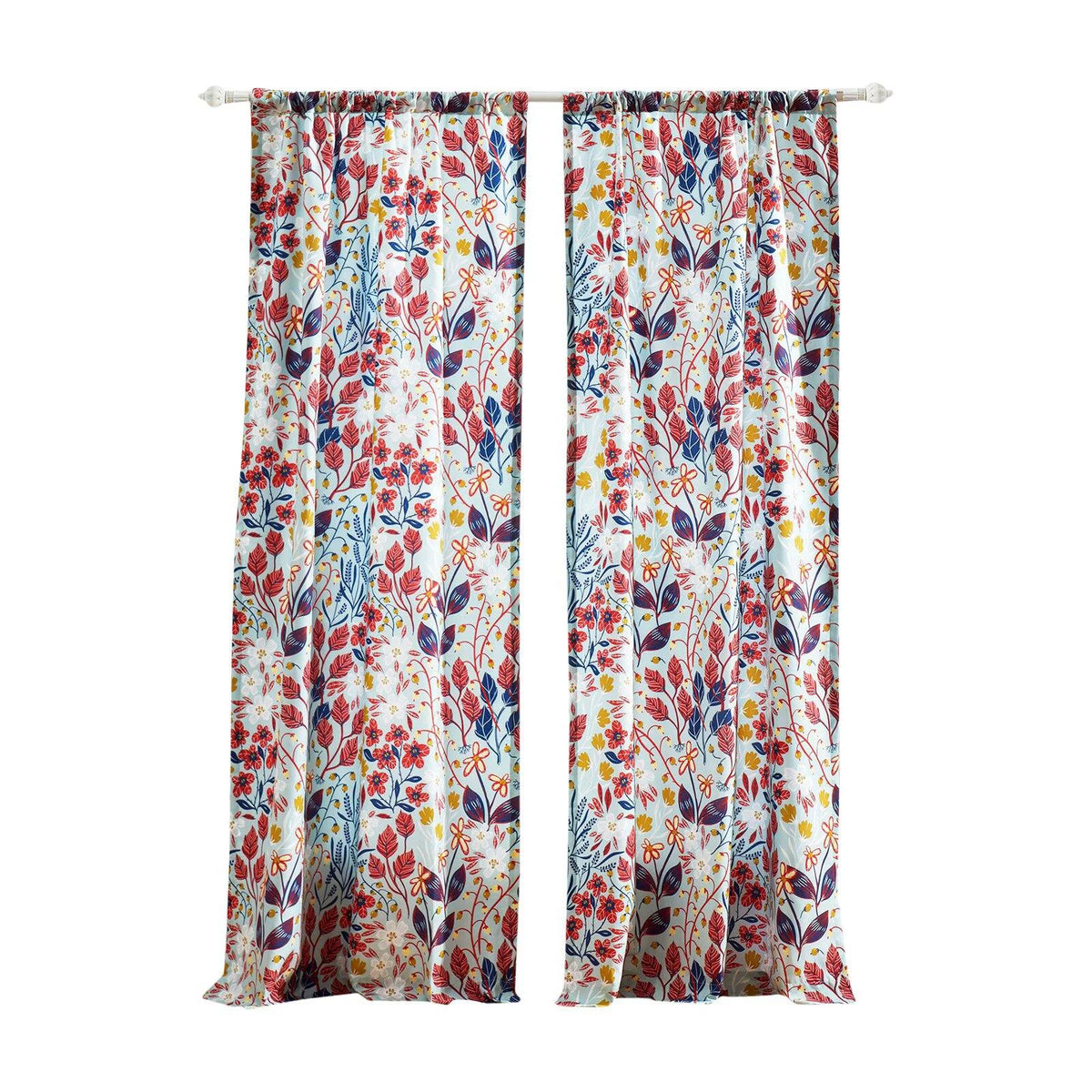 Multicolor Window Panel and Tie Backs with 3" Rod Pocket W280015