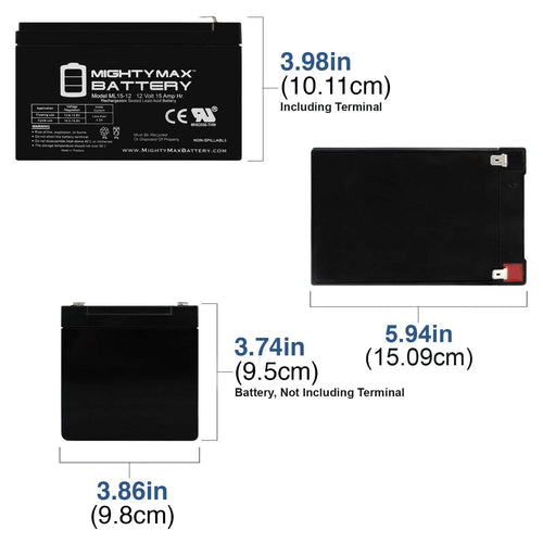 12V 15AH Replacement Battery B497