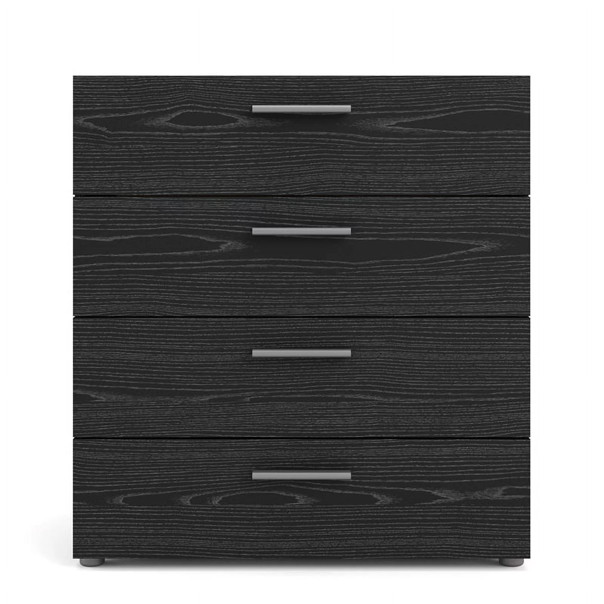 4 Piece Black Woodgrain Dresser 2 Nightstands and Chest X44231