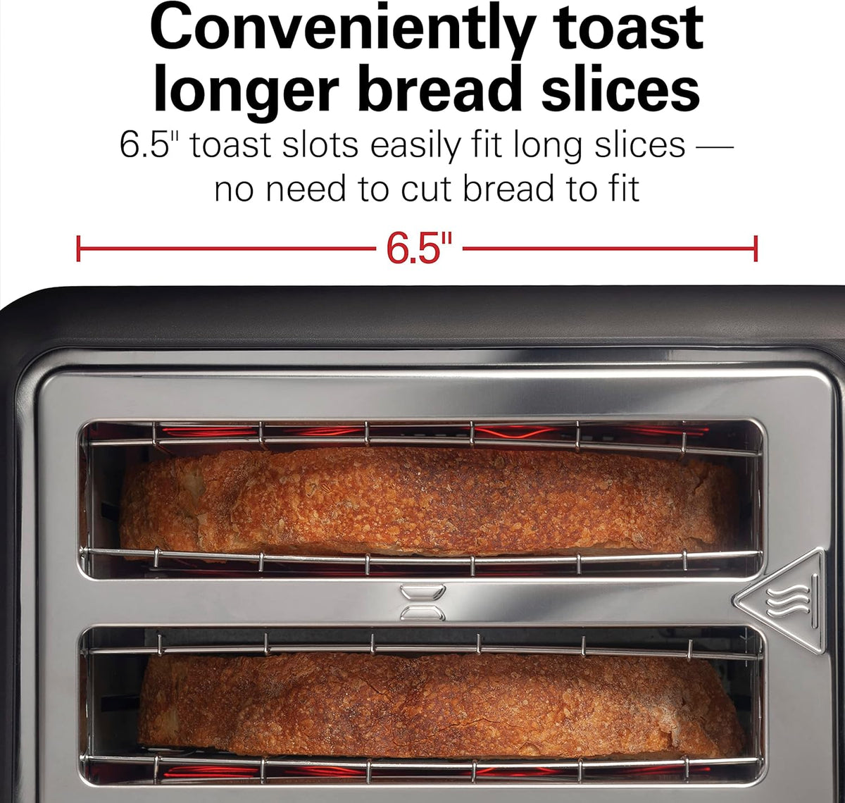 2 Slice Slot Toaster with Extra Long & Wide Slots, Matte Black and Stainless Steel P845