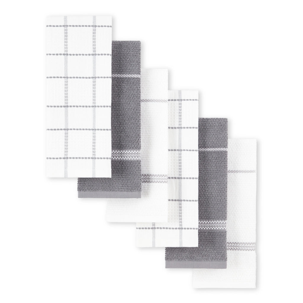 Grey Waffle Kitchen Towel Set 6-Pack T496156