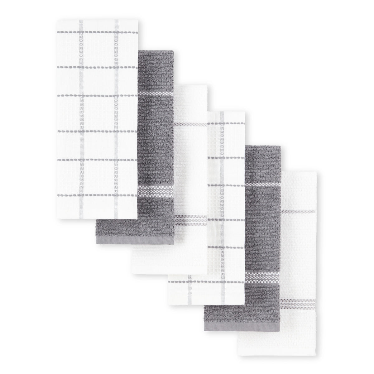 Grey Waffle Kitchen Towel Set 6-Pack T496156