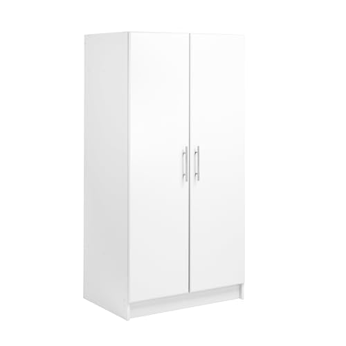Gray 32" Storage Cabinet with Hanging Rail and Shelves H761