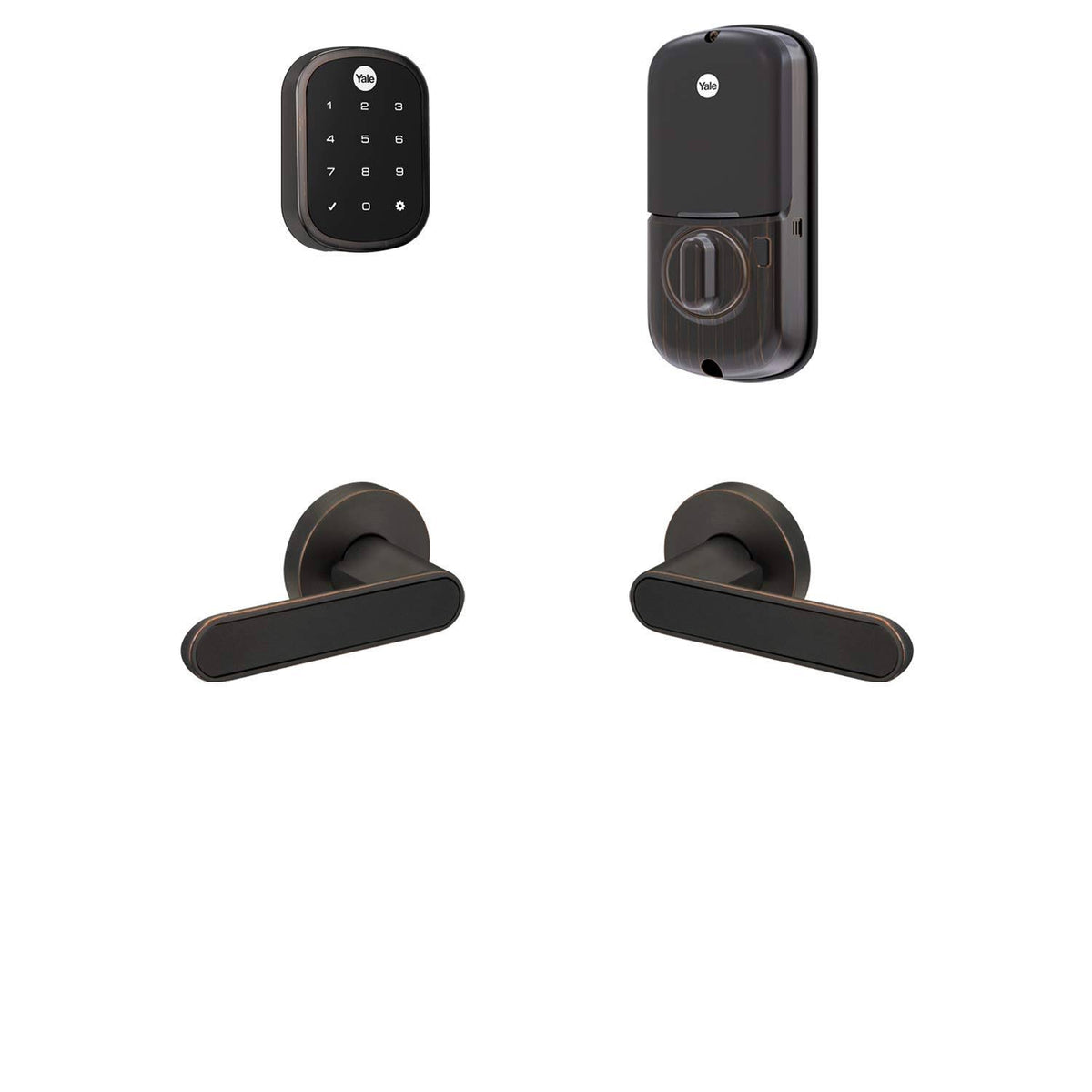 Touchscreen Deadbolt with Passage Levers P907