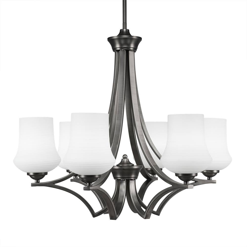 6 Light Chandelier with Linen Glass B889737