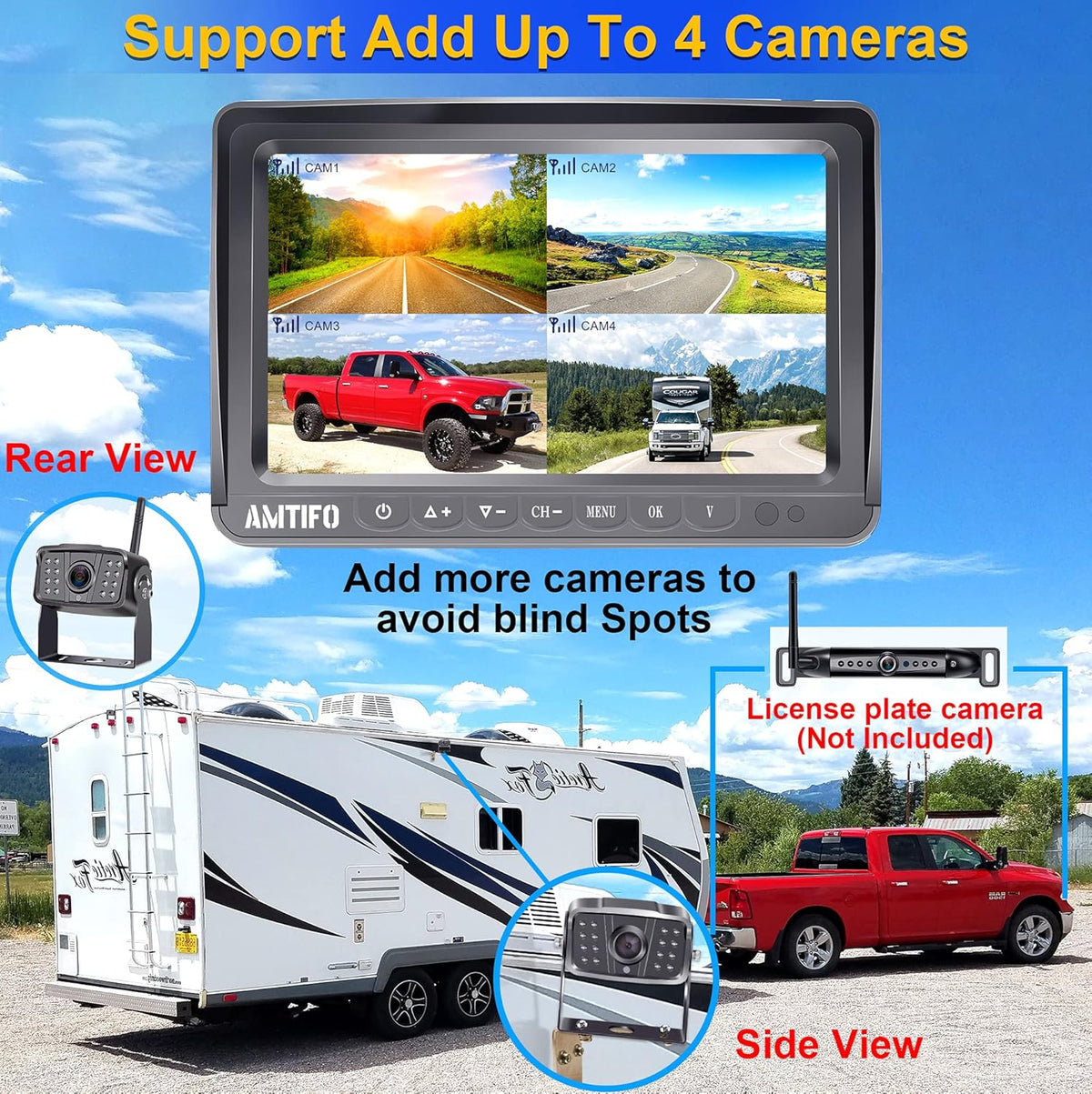Wireless HD 1080P RV Backup Camera System 7 Inch Monitor K909915