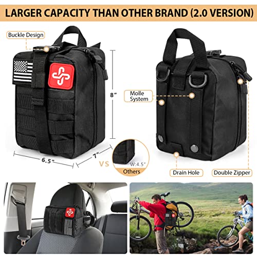 250Pcs Survival First Aid Kit with Molle Bag and Emergency Tent F4152