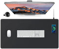 Black PU Leather Wireless Charging Desk Mat O879215