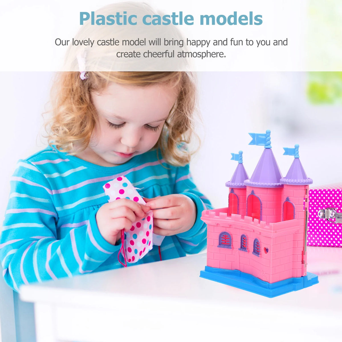 Plastic Castle Toy Dollhouse Miniature B6831