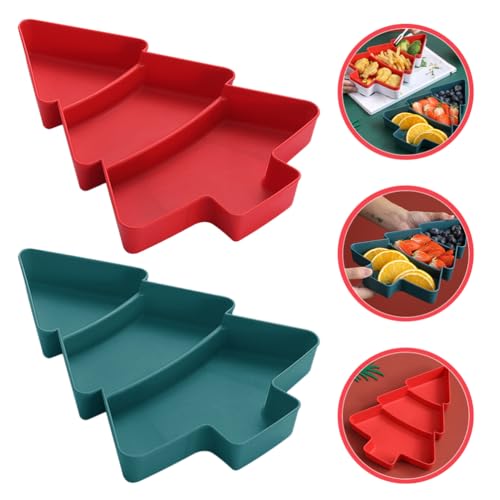 Christmas Tree Shaped Platter Snack Appetizer Trays A25953