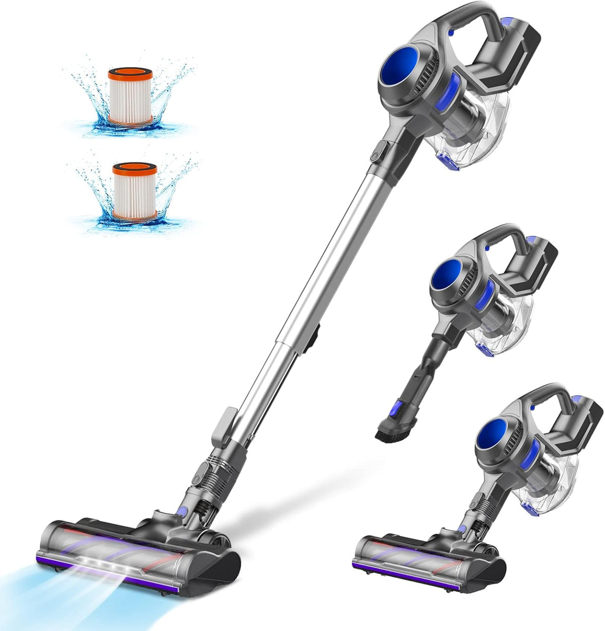 Cordless 4 in 1 Stick Vacuum Cleaner with Motorized LED Brush V471