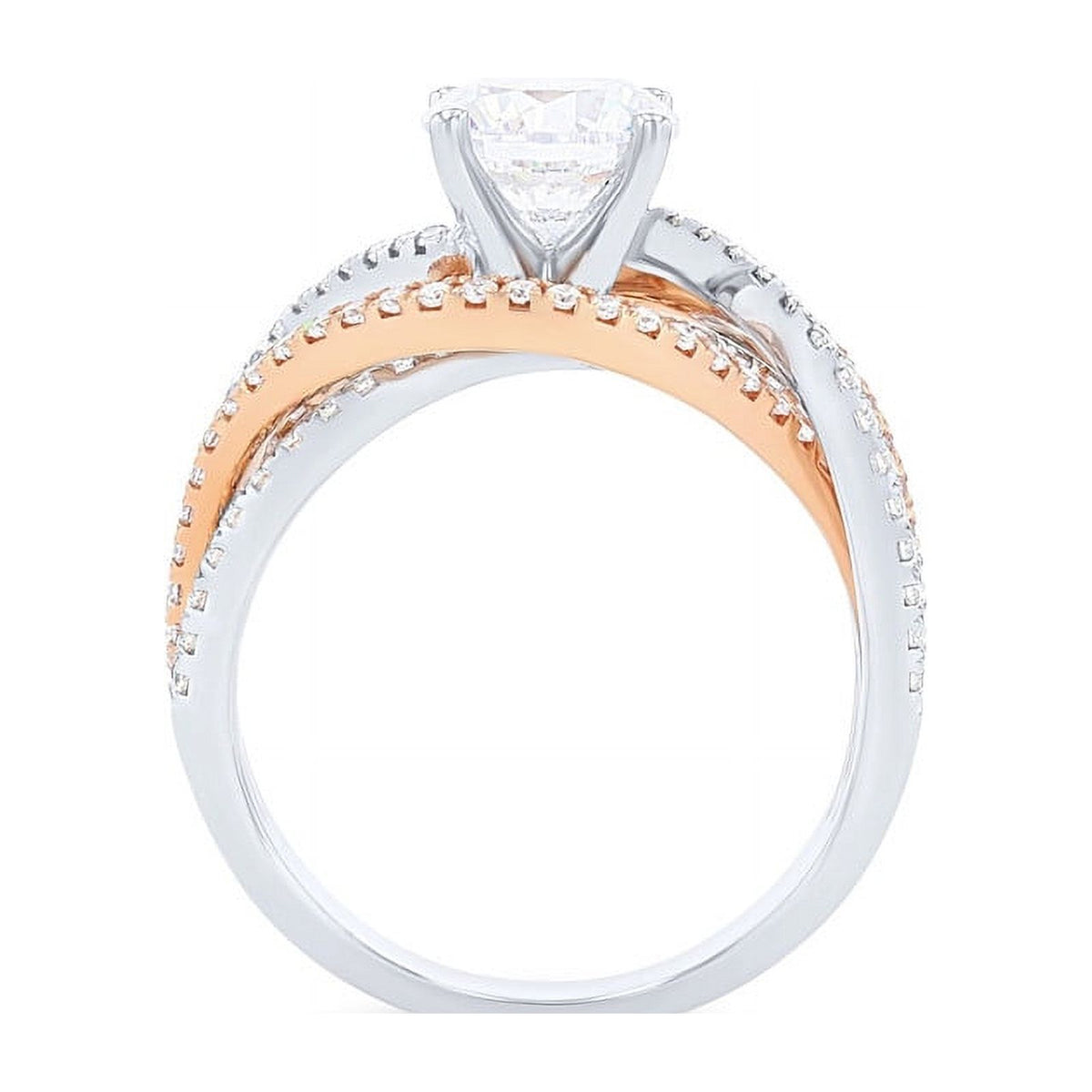 14K White Gold Solitaire Ring with Accents W998508