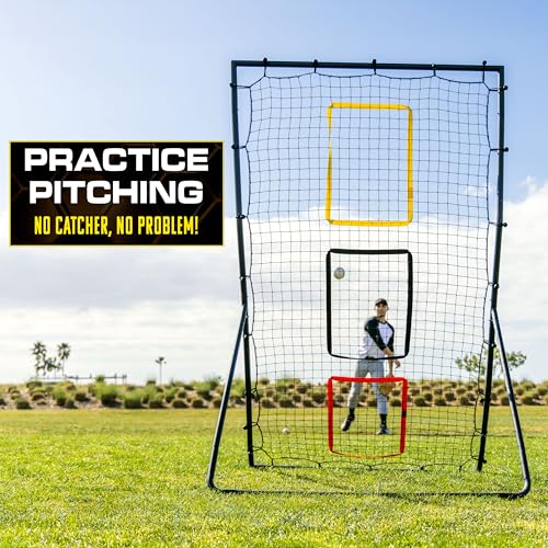 6 x 4 ft Baseball & Softball Rebounder Net with 3 Target Zones O799