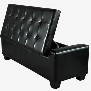 Black Storage Ottoman Bench M69656