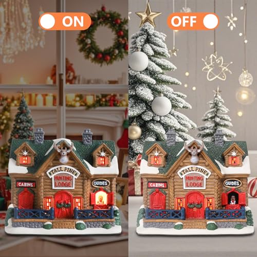 Lighted Ceramic Christmas Village Houses Decorations 8.5" J768179