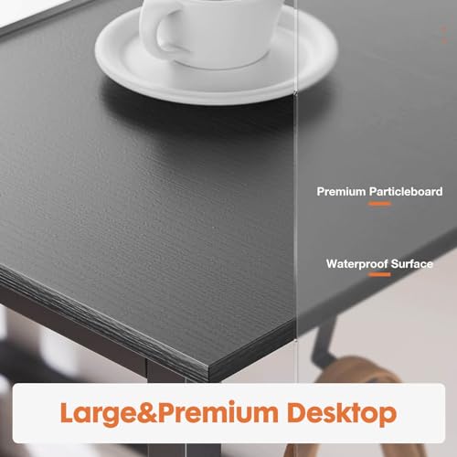 Modern Minimalist Writing Desk with 2 Drawers Storage Particle Board (40in) V933612