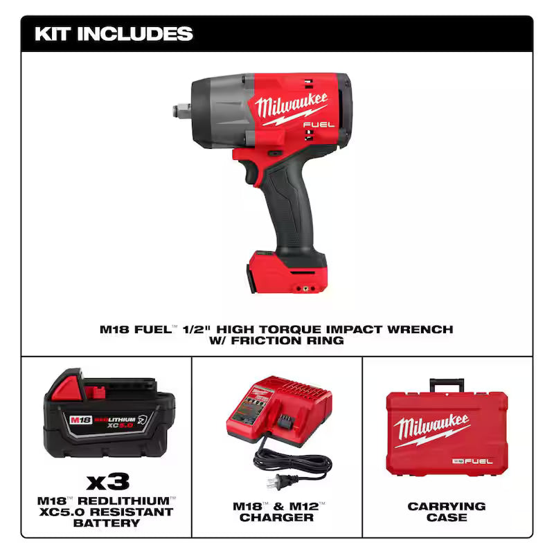 18V Lithium-Ion Brushless Cordless 1/2 in. Impact Wrench Kit M8449