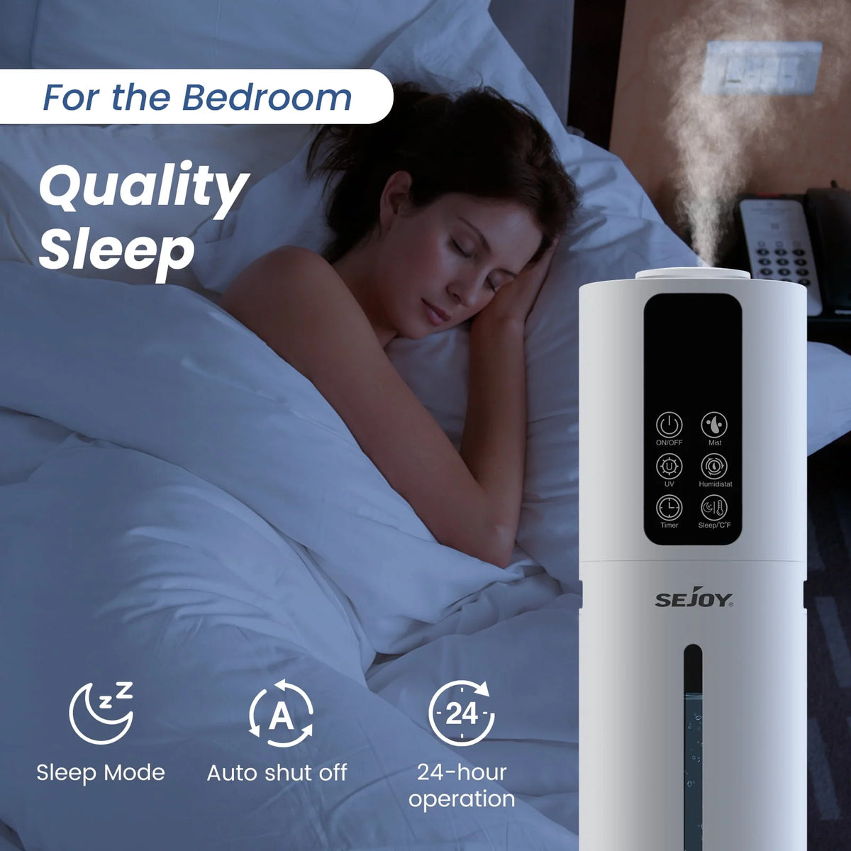 8L Top Fill Ultrasonic Floor Humidifier J62017