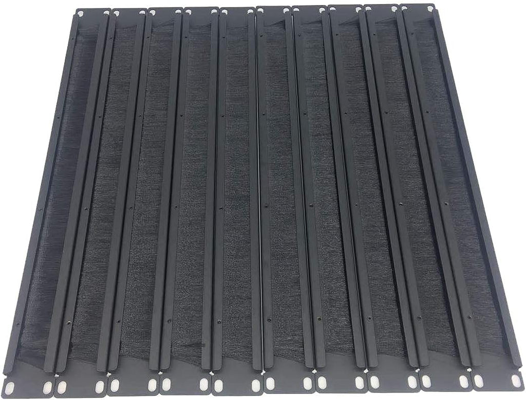 10 Pack 1U Horizontal Rack Mount Cable Management Panel with Cable Entry Brush for 19-Inch Rack Black G55215