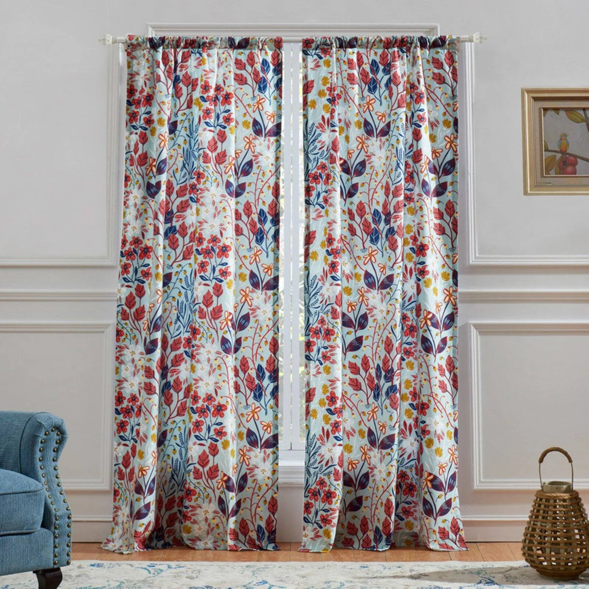 Multicolor Window Panel and Tie Backs with 3" Rod Pocket W280015