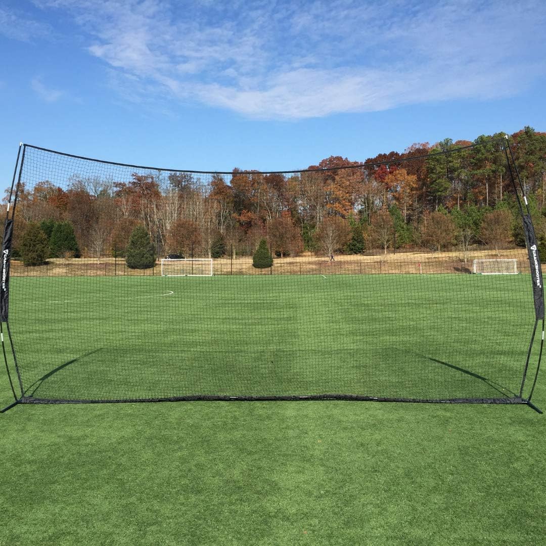 Lacrosse Backstop, 21' x 11' Collapsible Barrier Wall, Includes Travel Case E3391