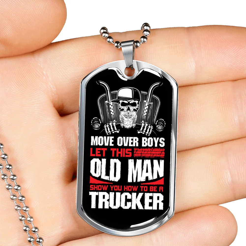 Dog Tag Stainless Steel or 18k Gold 24" Chain R759