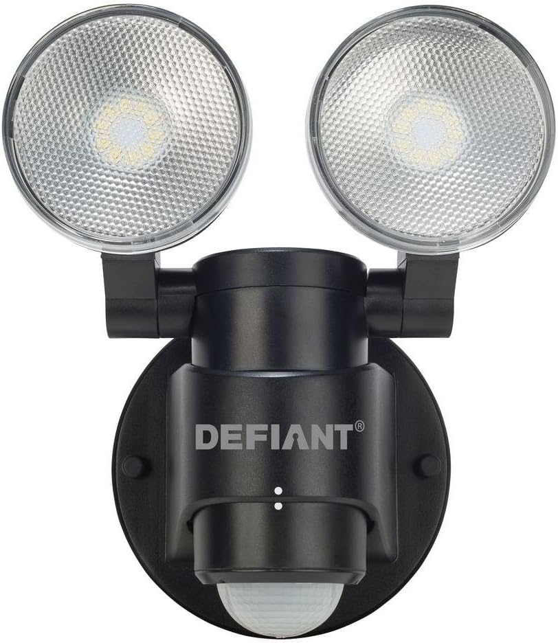 Black 180-Degree 2-Head Outdoor Motion Activated Flood Light H12065