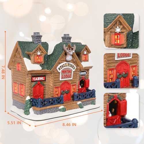 Lighted Ceramic Christmas Village Houses Decorations 8.5" J768179