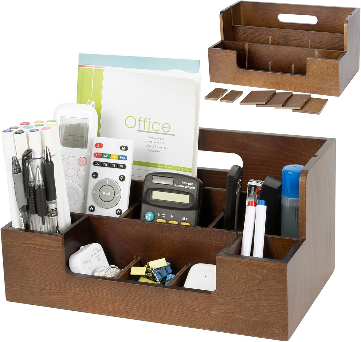 Bamboo Desk Organizer Set with 9 Dividers R84632