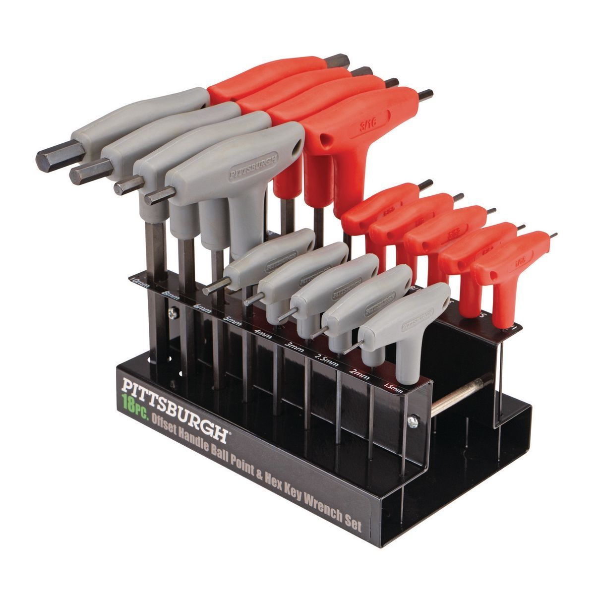 SAE and Metric T-Handle Ball End Hex Key Set, 18-Piece U683118