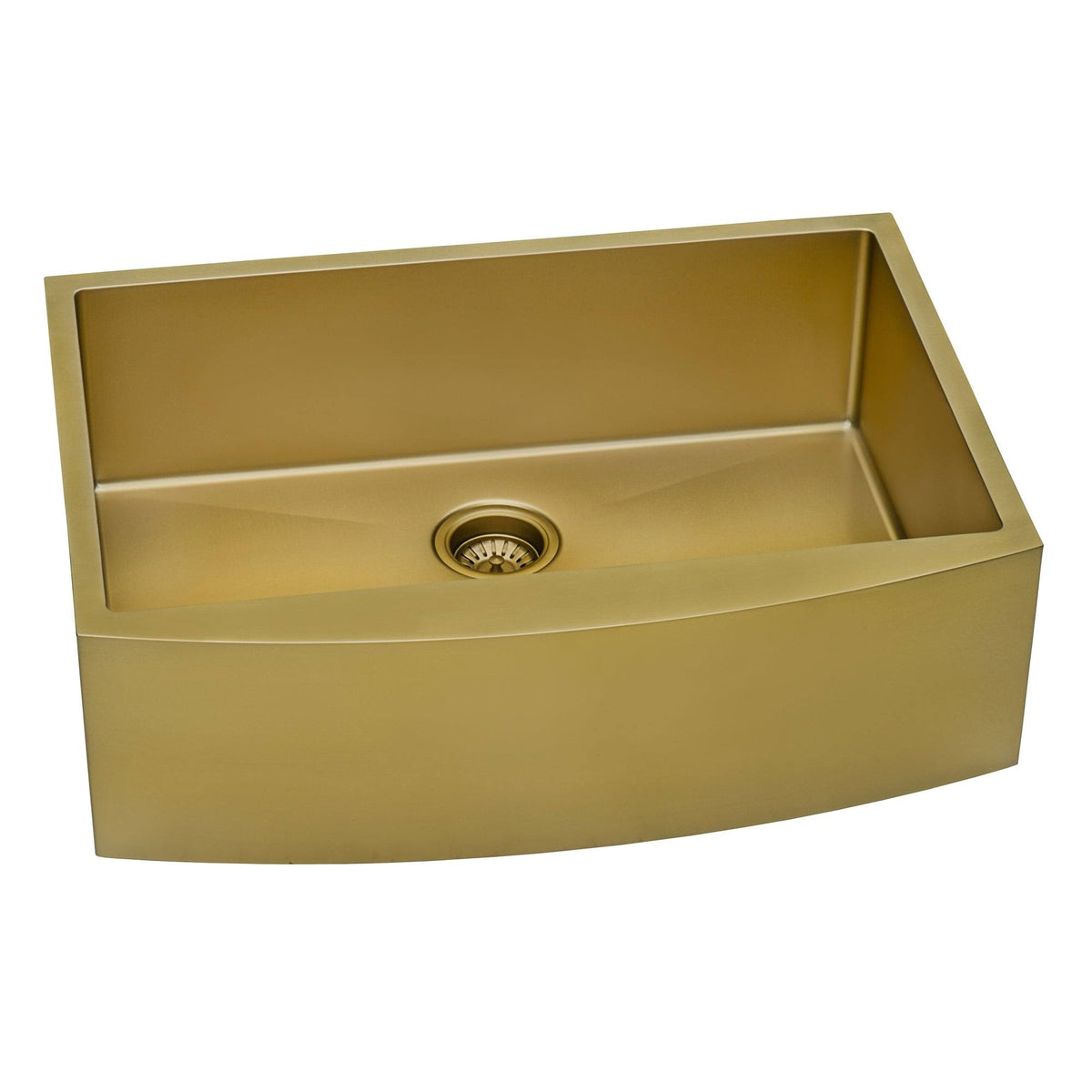 30-Inch Apron-Front Farmhouse Kitchen Sink Brass Tone Matte Gold Stainless Steel Single Bowl H48035