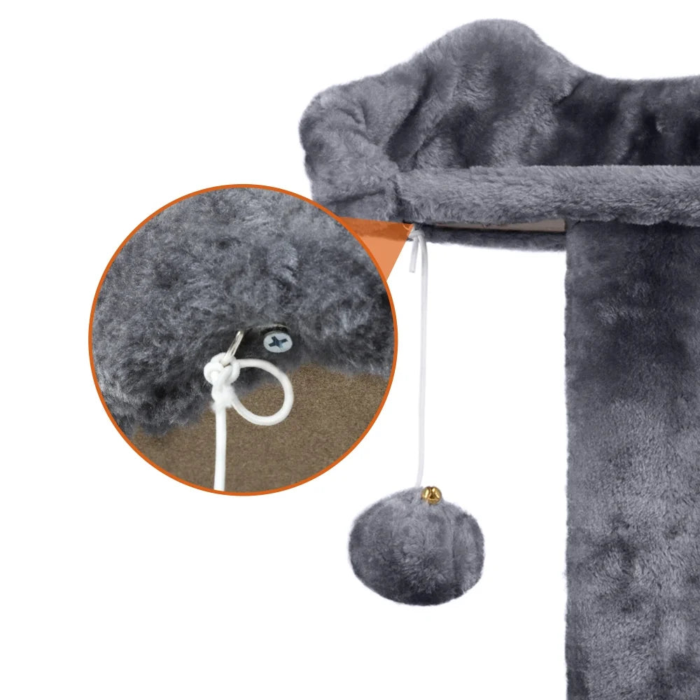Dark Gray Cat Tree Condo with Scratching Post Tower P550