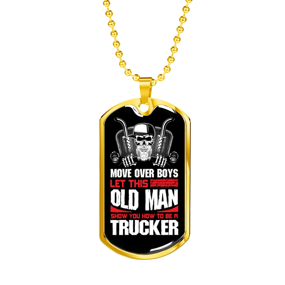 Dog Tag Stainless Steel or 18k Gold 24" Chain R759