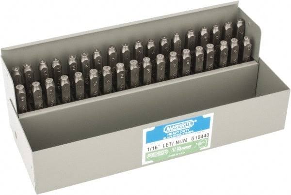 36pc 1/16x22 Heavy Duty Stl. Number & Letter Punch Set K3096