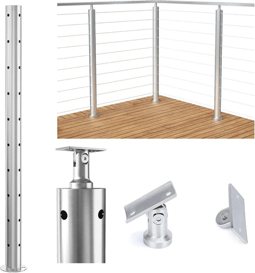 36”x2.36” Stainless Steel Brushed Finishing Pre-drilled Posts D130562