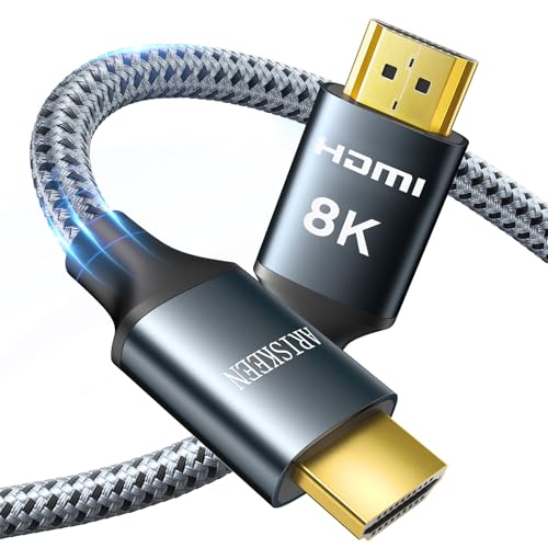 8K HDMI Cable 25FT, 48Gbps High Speed HDMI 2.1, Braided F110951