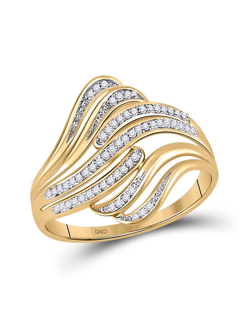 10kt Yellow Gold Round Diamond Fashion Ring 1/12 Cttw E62862