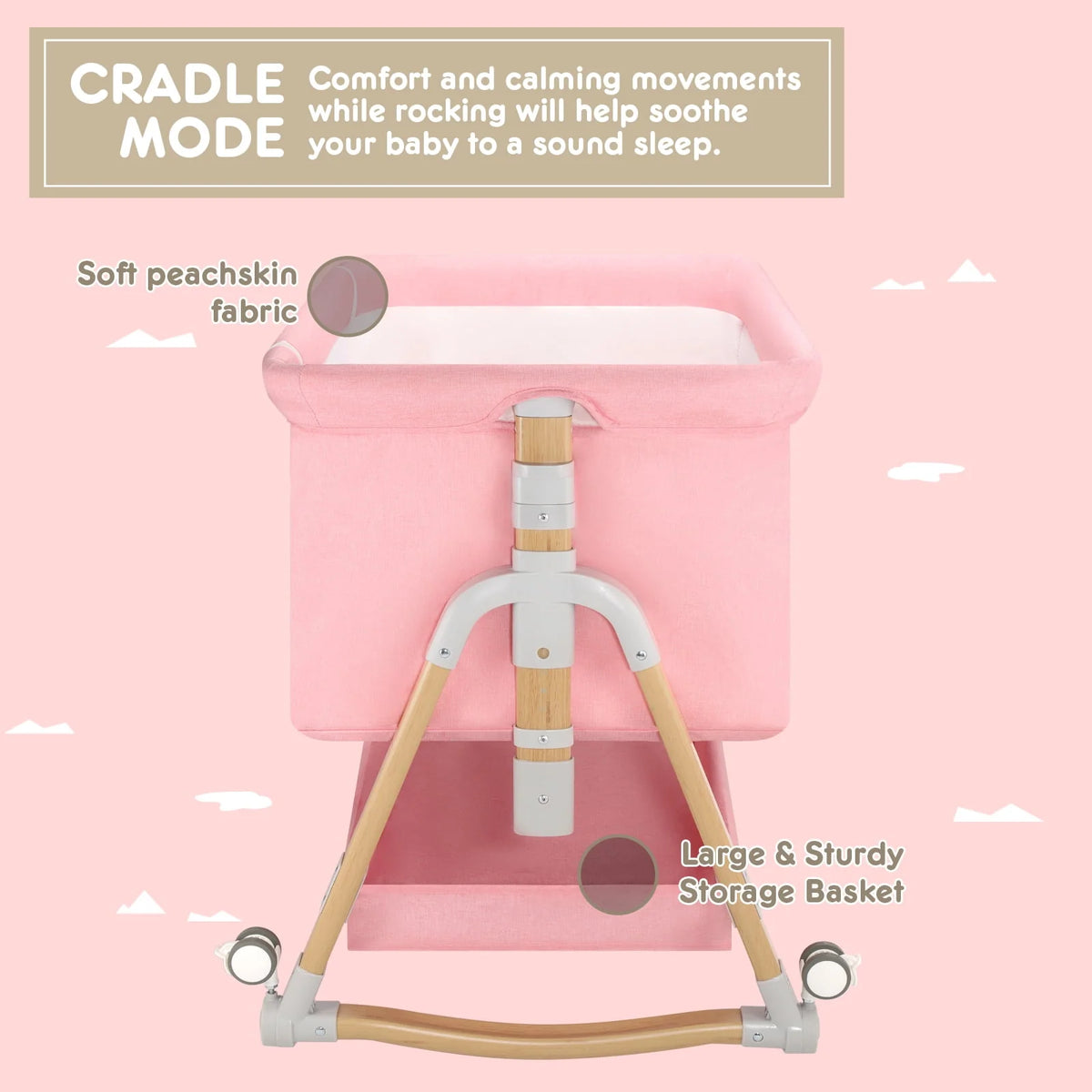 4 in 1 Height Adjustable Baby Bassinet F925373