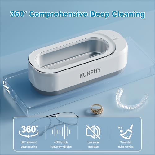 White Ultrasonic Jewelry Cleaner 12oz 46KHz X893